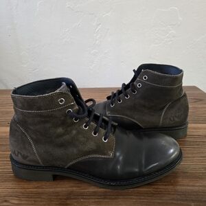 Armani Jeans Men boots , Armani Jeans Suede Detail Lace-up Boots Size 44